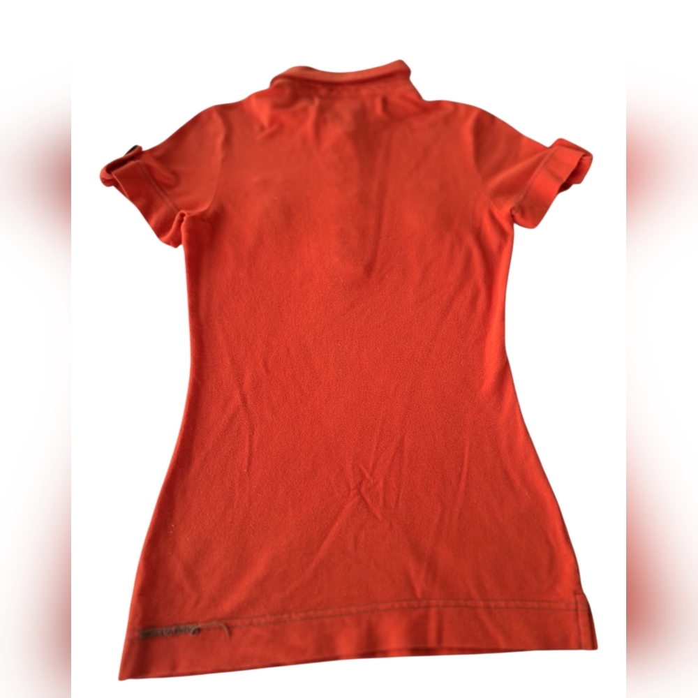 Project e Vintage Orange Polo Women's Top - Picture 3 of 8